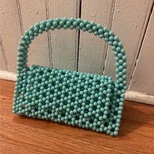 Blue Beaded Bag
